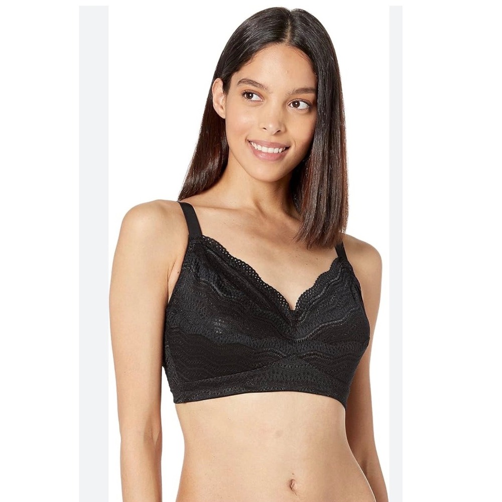 Cosabella Dolce Curvy Bralette Black Lace Wireless Bra DOLCE1310 Large L NEW